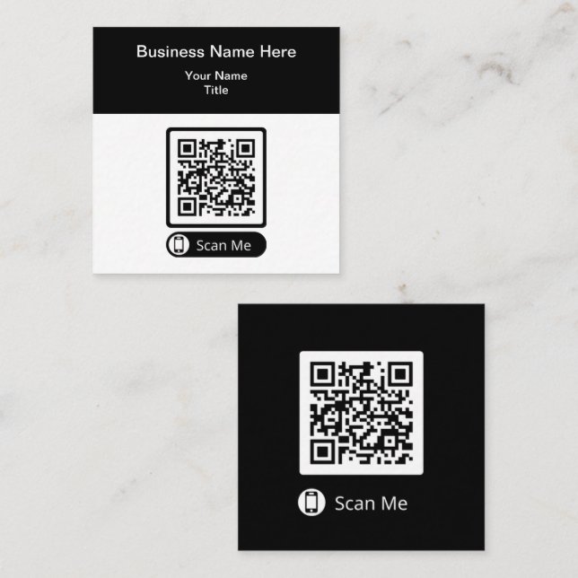 Carte De Visite Carré Double Side QR Code Promotional Business Cards  (Devant / Derrière)