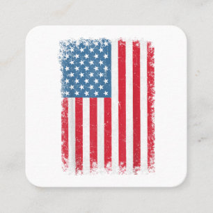 Carte De Visite Carré Drapeau Américain Patriotique Pour Hommes Femmes E
