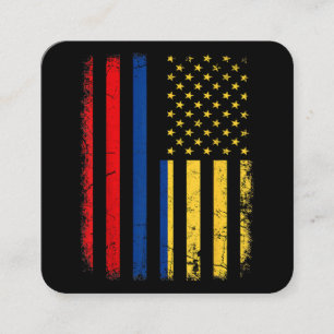 Carte De Visite Carré Drapeau Colombien Américain Racines Colombie A