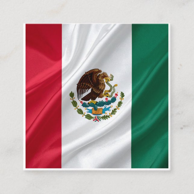 Carte De Visite Carré Drapeau du Mexique (Devant)