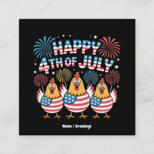 Carte De Visite Carré Drôle Patriotique Drôle Pickens 4 juillet USA