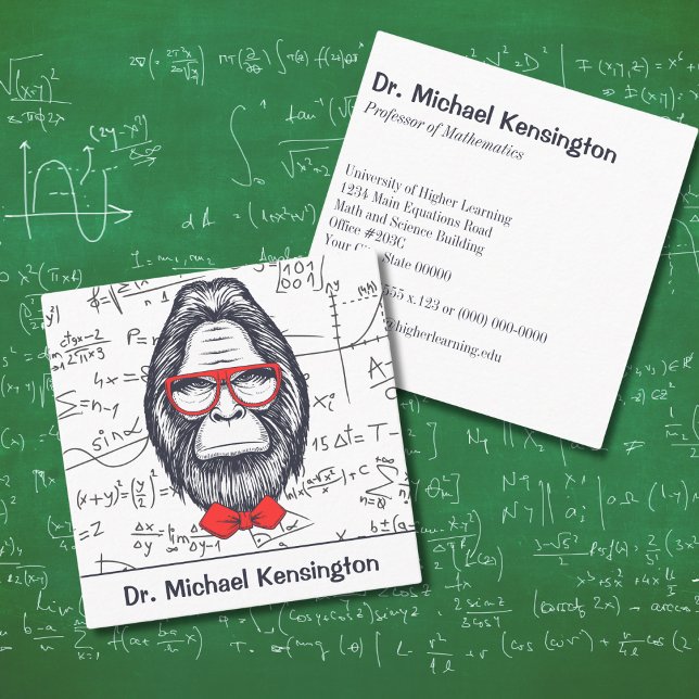 Carte De Visite Carré Drôle Smart Sasquatch équations mathématiques inha (Créateur téléchargé)