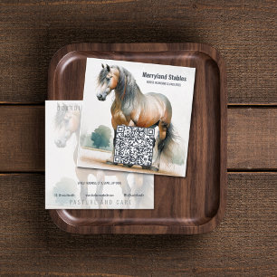 Carte de visite Carré du code QR du cheval