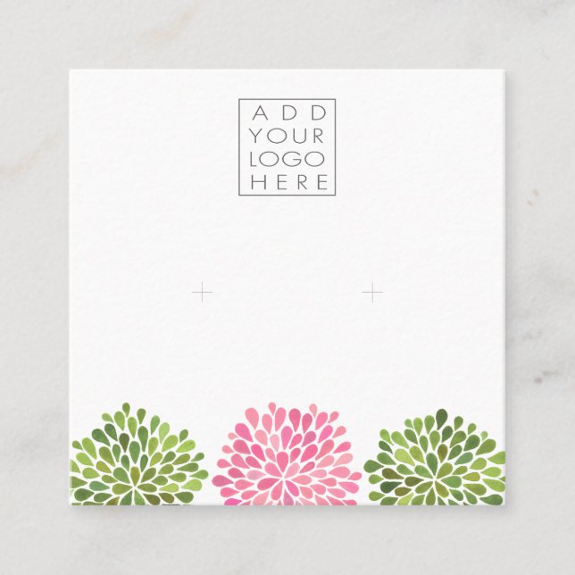 Carte De Visite Carré Earrings Backing Cards Add Your Own Logo (Devant)