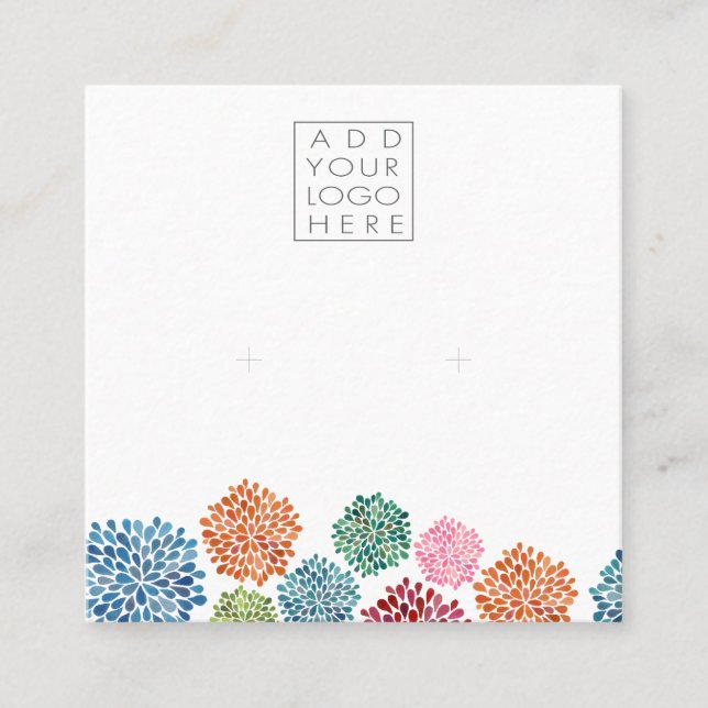 Carte De Visite Carré Earrings Backing Cards Rainbow Add Your Own Logo (Devant)