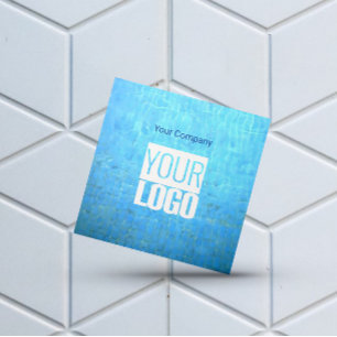 Carte De Visite Carré Eau du pool ajouter QR