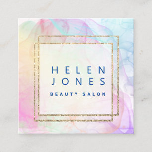 Carte De Visite Carré éclaboussure d'aquarelle d'encre