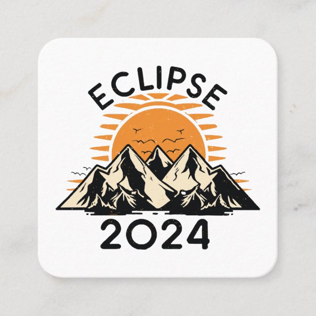 Carte De Visite Carré Éclipse solaire totale 2024 (Devant)