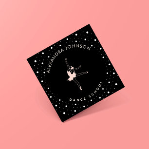 Carte De Visite Carré École de danse Ballerina noire
