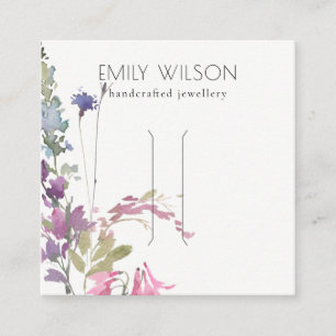 Carte De Visite Carré Écran à cheveux bleu rose Bleu Bell Flora Buna