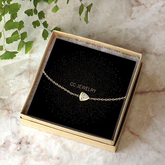 Carte De Visite Carré Écran bracelet en bracelet en bracelet noir Starni (Créateur téléchargé)