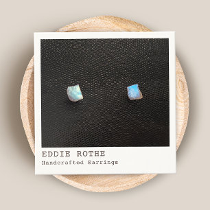 Carte De Visite Carré Écran cool moderne Noir Blanc Écran d'oreille