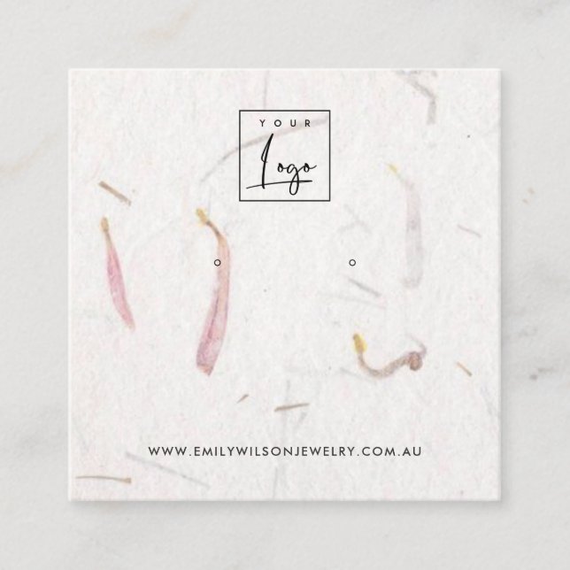 CARTE DE VISITE CARRÉ ÉCRAN D'APPROVISIONNEMENT EN PAPIER BLANC EN PÉTAL (Devant)