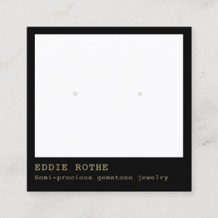 Carte De Visite Carré Écran de bijoux minimaliste moderne à oreille noir