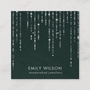 CARTE DE VISITE CARRÉ ÉCRAN DE CHAÎNE DE VELVET VERT ÉCLAIRÉ ÉCRAN