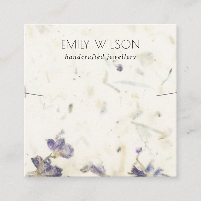 Carte De Visite Carré Écran de collier de texture de papier artisanal fl (Devant)