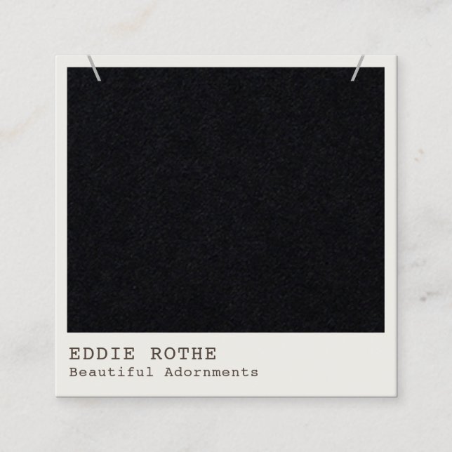 Carte De Visite Carré Écran de collier Kraft noir moderne (Devant)