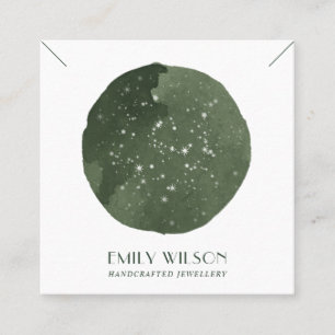 CARTE DE VISITE CARRÉ ÉCRAN DE COULEUR D'EAU ÉTOILE VERT ÉTOILE ÉTOI