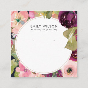 CARTE DE VISITE CARRÉ ÉCRAN DE RESTAURATION DE L'ÉTUDE FLORALE BURGOUNDY