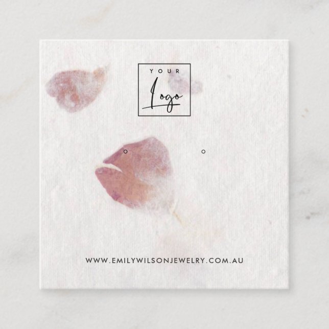 CARTE DE VISITE CARRÉ ÉCRAN DE RESTAURATION DE PAPIER PINK PETAL FABRIQU (Devant)