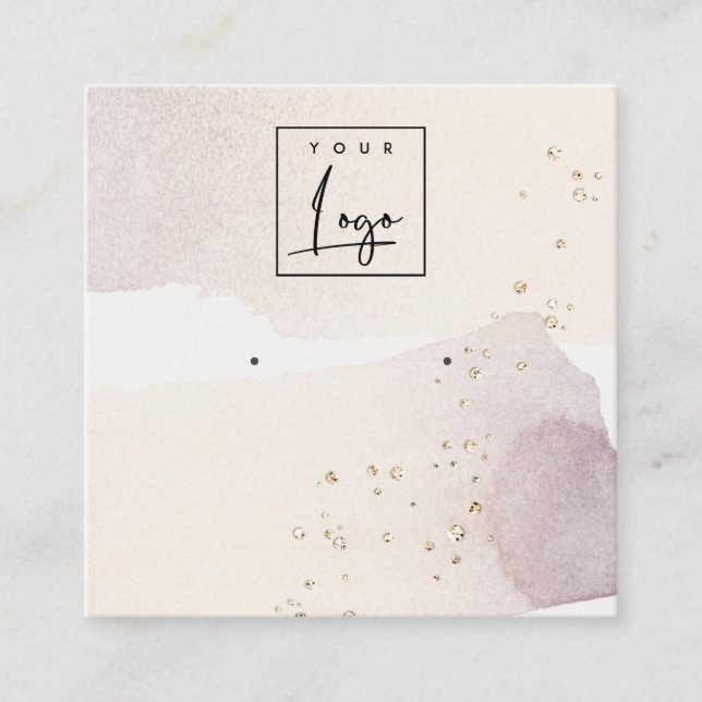 Carte De Visite Carré Écran d'oreille Abstrait Gold Purple (Devant)