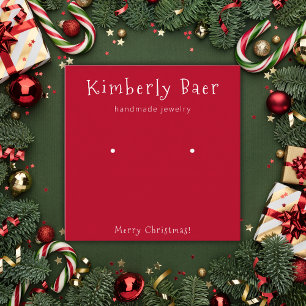 Carte De Visite Carré Écran d'oreille blanc de Noël classique