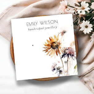 Carte De Visite Carré Écran d'oreille Boho Fleur sauvage sec