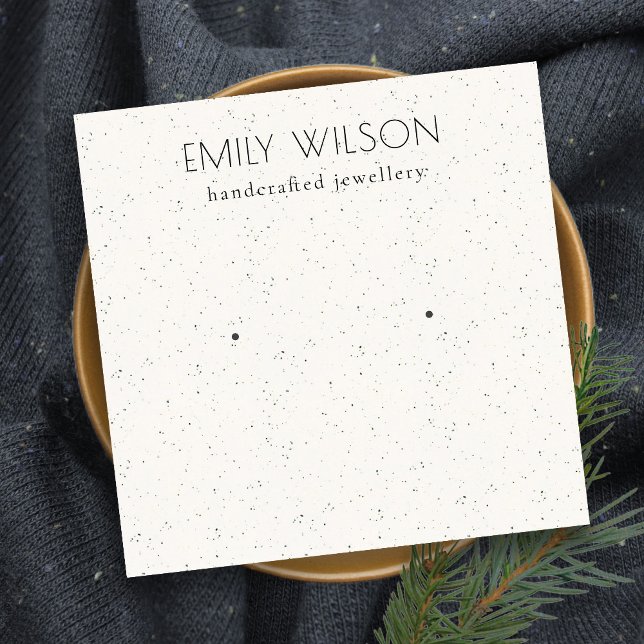 Carte De Visite Carré Écran d'oreille en céramique blanche douce (Créateur téléchargé)