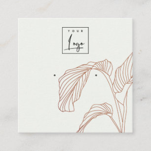 Carte De Visite Carré Écran d'oreille en Feuille de palmier en terre cui