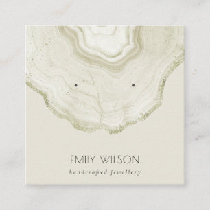 Carte De Visite Carré Écran d'oreille en marbre d'or pâle en ivoire doux
