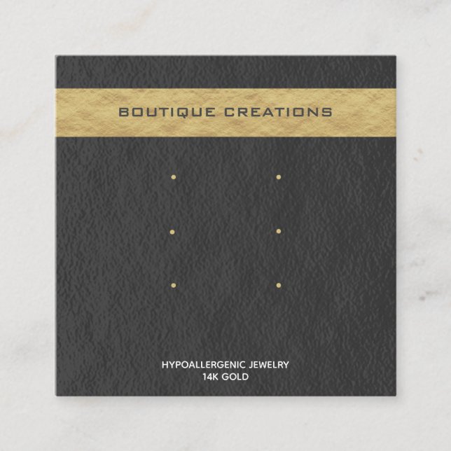 Carte De Visite Carré Écran d'oreille moderne trois paires gris or (Devant)