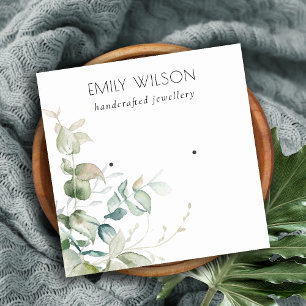 Carte De Visite Carré Écran d'oreille Pastel Blue Green Foliage Bunch