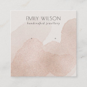 Carte De Visite Carré Écran d'oreille rose Gold Brush Stroke