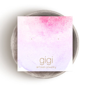 Carte De Visite Carré Écran Lavande Aquarelle Écran Porte