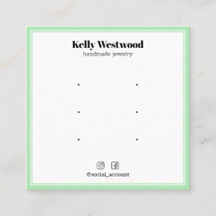 CARTE DE VISITE CARRÉ ÉCRAN VERT FRONTIÈRE LÉGER EARRÊT AFFICHER LOGO SO