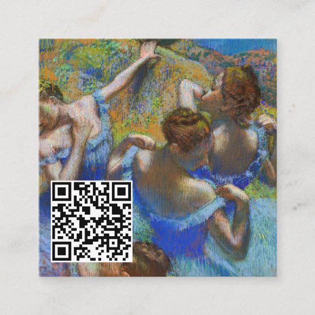 Carte De Visite Carré Edgar Degas - Danseurs Bleus - Code QR (Devant)