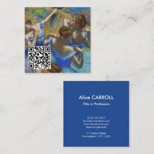 Carte De Visite Carré Edgar Degas - Danseuses bleues - Code QR