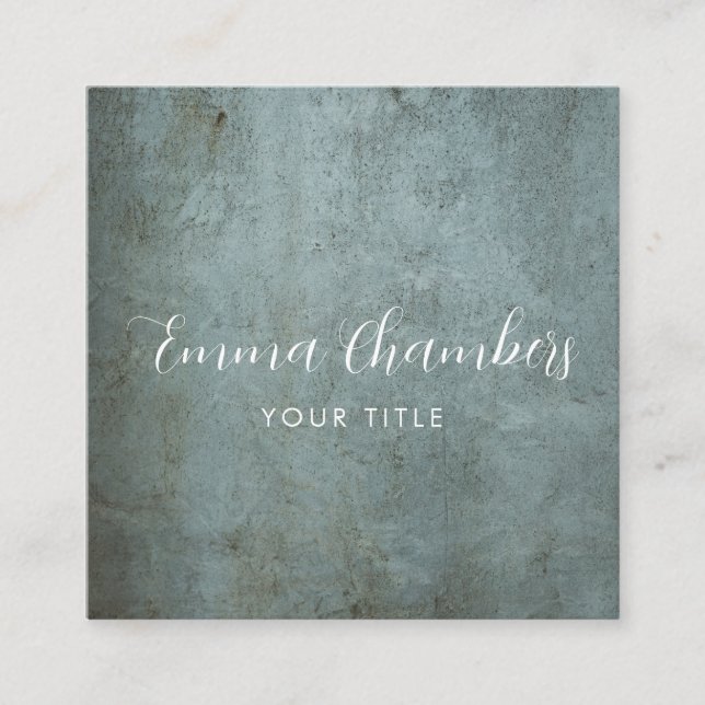 Carte De Visite Carré Edgy Grunge Ethereal Smoky Blue Grey Texture (Devant)