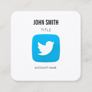 Carte De Visite Carré Éditeur de logo d'icône Twitter PROFIL promotionne