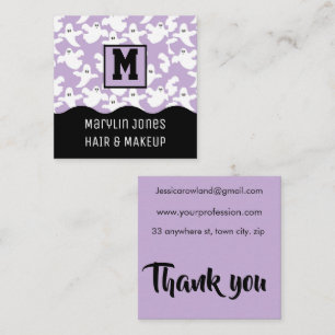 CARTE DE VISITE CARRÉ ÉFFRAYANT GHOST HALLOWEEN