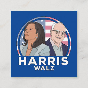 Carte De Visite Carré Élection de Harris Walz