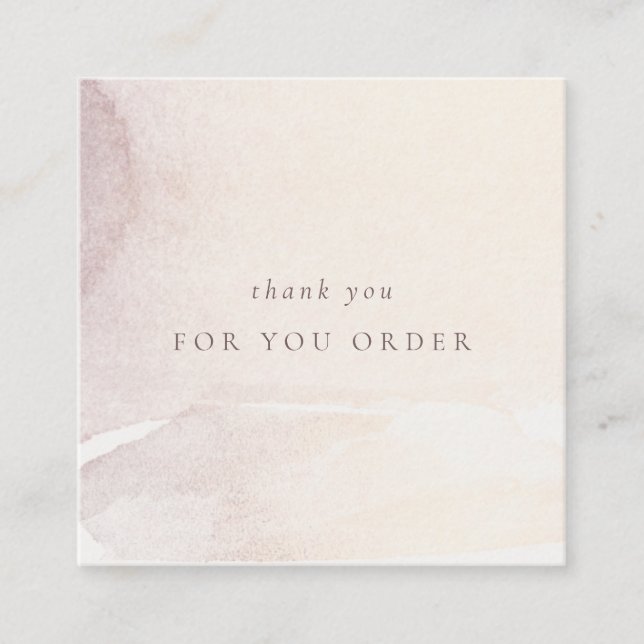 Carte De Visite Carré Elégant Abstrait or violet brillant ordre Merci (Devant)