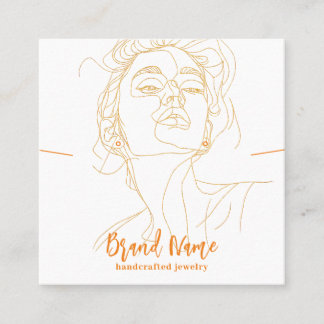 Carte De Visite Carré Élégant affichage minimaliste des bijoux de dessin