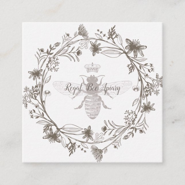 Carte De Visite Carré Élégant apiculteur apicole élevage miel Apiary (Devant)