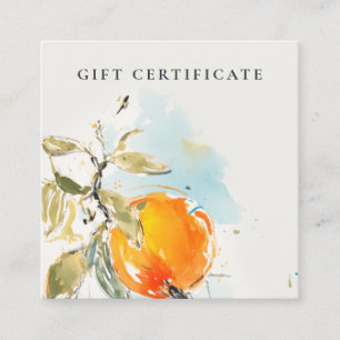 Carte De Visite Carré Elégant Boho moderne Abstrait Sketchy Orange Garde