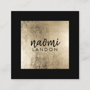 Carte De Visite Carré Elégant chic or moderne carré minimaliste noir