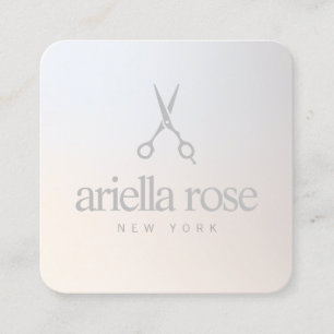 Carte De Visite Carré Elégant ciseaux coiffeur Lumineuse Gradient