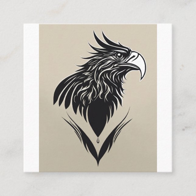 Carte De Visite Carré Elegant Eagle Logo Business Card | Modern Professi (Devant)