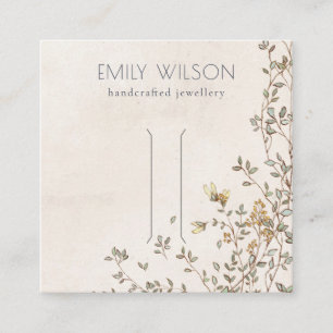 Carte De Visite Carré Élégant écran à cheveux en ivoire de la vigne flor