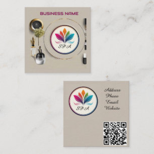 Carte De Visite Carré Élégant écran d'arrangement cosmétique